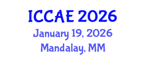 International Conference on Corrosion and Applied Electrochemistry (ICCAE) January 19, 2026 - Mandalay, Myanmar International Conference on Corrosion and Applied Electrochemistry (ICCAE) January 19, 2026 - Mandalay, Myanmar