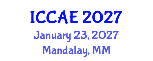 International Conference on Corrosion and Applied Electrochemistry (ICCAE) January 23, 2027 - Mandalay, Myanmar International Conference on Corrosion and Applied Electrochemistry (ICCAE) January 23, 2027 - Mandalay, Myanmar