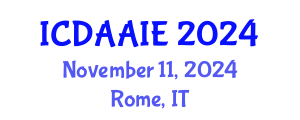 International Conference on Data and Artifical Intelligence Engineering (ICDAAIE) November 11, 2024 - Rome, Italy