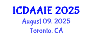 International Conference on Data and Artifical Intelligence Engineering (ICDAAIE) August 09, 2025 - Toronto, Canada