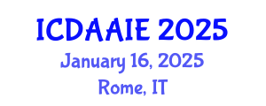 International Conference on Data and Artifical Intelligence Engineering (ICDAAIE) January 16, 2025 - Rome, Italy