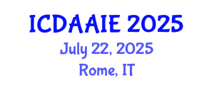 International Conference on Data and Artifical Intelligence Engineering (ICDAAIE) July 22, 2025 - Rome, Italy