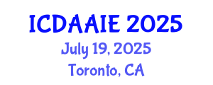 International Conference on Data and Artifical Intelligence Engineering (ICDAAIE) July 19, 2025 - Toronto, Canada