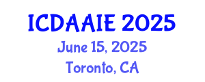 International Conference on Data and Artifical Intelligence Engineering (ICDAAIE) June 15, 2025 - Toronto, Canada