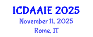 International Conference on Data and Artifical Intelligence Engineering (ICDAAIE) November 11, 2025 - Rome, Italy