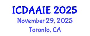 International Conference on Data and Artifical Intelligence Engineering (ICDAAIE) November 29, 2025 - Toronto, Canada