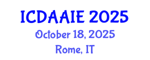 International Conference on Data and Artifical Intelligence Engineering (ICDAAIE) October 18, 2025 - Rome, Italy