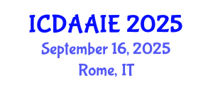 International Conference on Data and Artifical Intelligence Engineering (ICDAAIE) September 16, 2025 - Rome, Italy