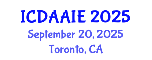 International Conference on Data and Artifical Intelligence Engineering (ICDAAIE) September 20, 2025 - Toronto, Canada