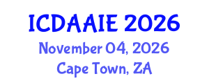 International Conference on Data and Artifical Intelligence Engineering (ICDAAIE) November 04, 2026 - Cape Town, South Africa International Conference on Data and Artifical Intelligence Engineering (ICDAAIE) November 04, 2026 - Cape Town, South Africa