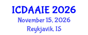 International Conference on Data and Artifical Intelligence Engineering (ICDAAIE) November 15, 2026 - Reykjavik, Iceland International Conference on Data and Artifical Intelligence Engineering (ICDAAIE) November 15, 2026 - Reykjavik, Iceland