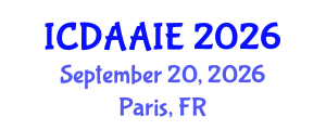 International Conference on Data and Artifical Intelligence Engineering (ICDAAIE) September 20, 2026 - Paris, France International Conference on Data and Artifical Intelligence Engineering (ICDAAIE) September 20, 2026 - Paris, France