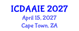 International Conference on Data and Artifical Intelligence Engineering (ICDAAIE) April 15, 2027 - Cape Town, South Africa International Conference on Data and Artifical Intelligence Engineering (ICDAAIE) April 15, 2027 - Cape Town, South Africa