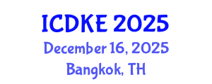 International Conference on Data and Knowledge Engineering (ICDKE) December 16, 2025 - Bangkok, Thailand