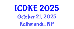 International Conference on Data and Knowledge Engineering (ICDKE) October 21, 2025 - Kathmandu, Nepal