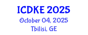 International Conference on Data and Knowledge Engineering (ICDKE) October 04, 2025 - Tbilisi, Georgia