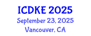International Conference on Data and Knowledge Engineering (ICDKE) September 23, 2025 - Vancouver, Canada
