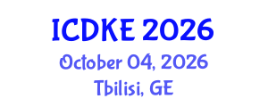 International Conference on Data and Knowledge Engineering (ICDKE) October 04, 2026 - Tbilisi, Georgia