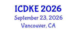 International Conference on Data and Knowledge Engineering (ICDKE) September 23, 2026 - Vancouver, Canada