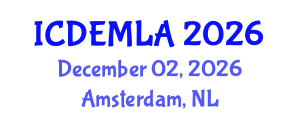 International Conference on Data Engineering and Machine Learning Applications (ICDEMLA) December 02, 2026 - Amsterdam, Netherlands International Conference on Data Engineering and Machine Learning Applications (ICDEMLA) December 02, 2026 - Amsterdam, Netherlands