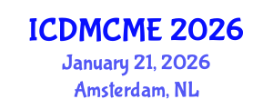 International Conference on Data Mining, Civil and Mechanical Engineering (ICDMCME) January 21, 2026 - Amsterdam, Netherlands