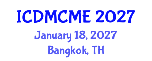 International Conference on Data Mining, Civil and Mechanical Engineering (ICDMCME) January 18, 2027 - Bangkok, Thailand