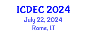 International Conference on Defense Electronics and Communications (ICDEC) July 22, 2024 - Rome, Italy