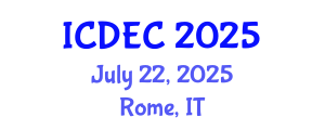 International Conference on Defense Electronics and Communications (ICDEC) July 22, 2025 - Rome, Italy