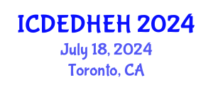 International Conference on Dental Ethics, Dental Health Education and Hygiene (ICDEDHEH) July 18, 2024 - Toronto, Canada