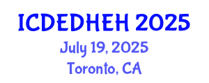 International Conference on Dental Ethics, Dental Health Education and Hygiene (ICDEDHEH) July 19, 2025 - Toronto, Canada