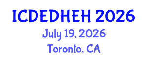 International Conference on Dental Ethics, Dental Health Education and Hygiene (ICDEDHEH) July 19, 2026 - Toronto, Canada