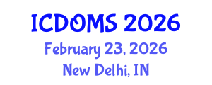 International Conference on Dentistry, Oral and Maxillofacial Surgery (ICDOMS) February 23, 2026 - New Delhi, India International Conference on Dentistry, Oral and Maxillofacial Surgery (ICDOMS) February 23, 2026 - New Delhi, India