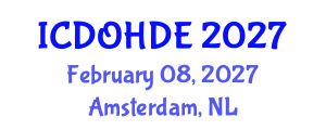 International Conference on Dentistry, Oral Health and Dental Ethics (ICDOHDE) February 08, 2027 - Amsterdam, Netherlands International Conference on Dentistry, Oral Health and Dental Ethics (ICDOHDE) February 08, 2027 - Amsterdam, Netherlands