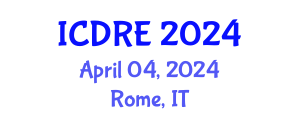 International Conference on Desalination and Renewable Energy (ICDRE) April 04, 2024 - Rome, Italy