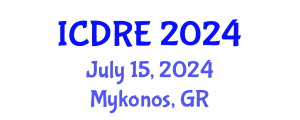 International Conference on Desalination and Renewable Energy (ICDRE) July 15, 2024 - Mykonos, Greece