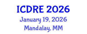 International Conference on Desalination and Renewable Energy (ICDRE) January 19, 2026 - Mandalay, Myanmar International Conference on Desalination and Renewable Energy (ICDRE) January 19, 2026 - Mandalay, Myanmar