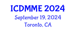 International Conference on Design, Mechanical and Material Engineering (ICDMME) September 19, 2024 - Toronto, Canada
