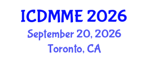 International Conference on Design, Mechanical and Material Engineering (ICDMME) September 20, 2026 - Toronto, Canada