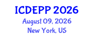 International Conference on Development Economics, Policies and Practices (ICDEPP) August 09, 2026 - New York, United States