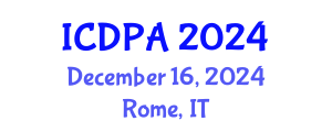 International Conference on Developmental Psychology and Adolescence (ICDPA) December 16, 2024 - Rome, Italy