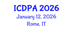 International Conference on Developmental Psychology and Adolescence (ICDPA) January 12, 2026 - Rome, Italy International Conference on Developmental Psychology and Adolescence (ICDPA) January 12, 2026 - Rome, Italy