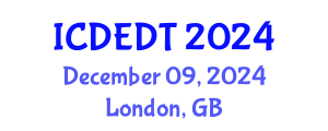 International Conference on Digital Entrepreneurship and Digital Transformation (ICDEDT) December 09, 2024 - London, United Kingdom