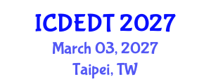 International Conference on Digital Entrepreneurship and Digital Transformation (ICDEDT) March 03, 2027 - Taipei, Taiwan International Conference on Digital Entrepreneurship and Digital Transformation (ICDEDT) March 03, 2027 - Taipei, Taiwan