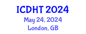 International Conference on Digital Healthcare and Technology (ICDHT) May 24, 2024 - London, United Kingdom