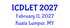 International Conference on Digital Libraries and Educational Technology (ICDLET) February 11, 2027 - Kuala Lumpur, Malaysia International Conference on Digital Libraries and Educational Technology (ICDLET) February 11, 2027 - Kuala Lumpur, Malaysia