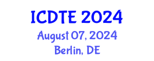 International Conference on Digital Technology in Education (ICDTE) August 07, 2024 - Berlin, Germany