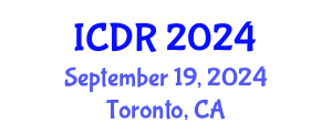 International Conference on Dipterology Research (ICDR) September 19, 2024 - Toronto, Canada