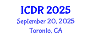 International Conference on Dipterology Research (ICDR) September 20, 2025 - Toronto, Canada