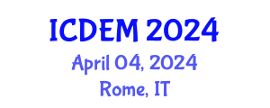 International Conference on Disaster and Emergency Management (ICDEM) April 04, 2024 - Rome, Italy