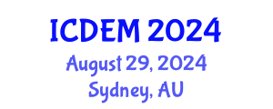 International Conference on Disaster and Emergency Management (ICDEM) August 29, 2024 - Sydney, Australia